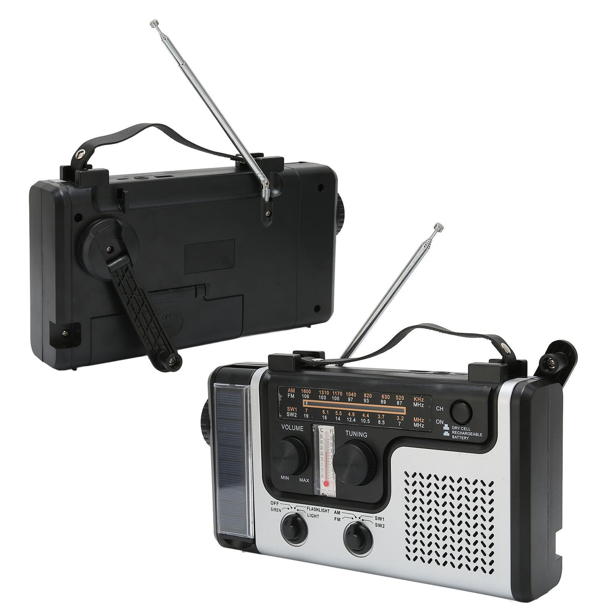 LED Hand Crank Radio AM FM SW Solar Dynamo Outdoor Emergency Radio with Portable Flashlight