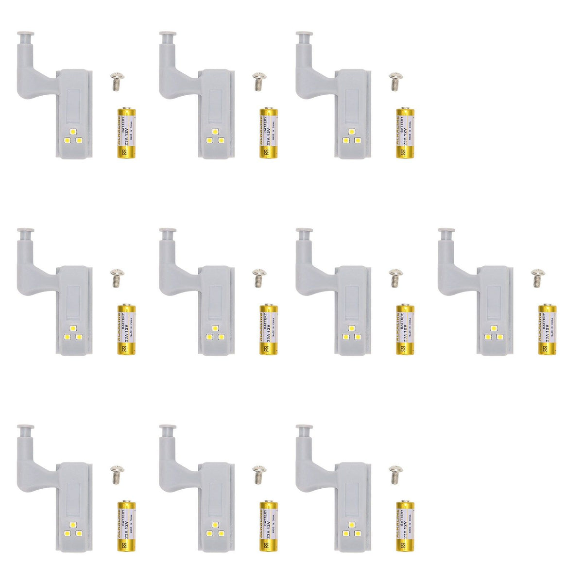 10 Sets Hinge LED Light High Brightness ABS Cabinet Hinge Light with 3 LED Lamp Beads Hinge Lights for Wardrobe CabinetWarm Light
