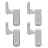 10 Sets Hinge LED Light High Brightness ABS Cabinet Hinge Light with 3 LED Lamp Beads Hinge Lights for Wardrobe CabinetWarm Light - Top-Down View