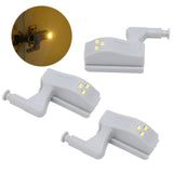 10 Sets Hinge LED Light High Brightness ABS Cabinet Hinge Light with 3 LED Lamp Beads Hinge Lights for Wardrobe CabinetWarm Light