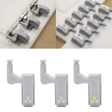 10 Sets Hinge LED Light High Brightness ABS Cabinet Hinge Light with 3 LED Lamp Beads Hinge Lights for Wardrobe CabinetWarm Light