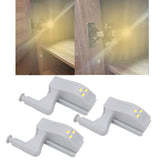 10 Sets Hinge LED Light High Brightness ABS Cabinet Hinge Light with 3 LED Lamp Beads Hinge Lights for Wardrobe CabinetWarm Light - Extra Image