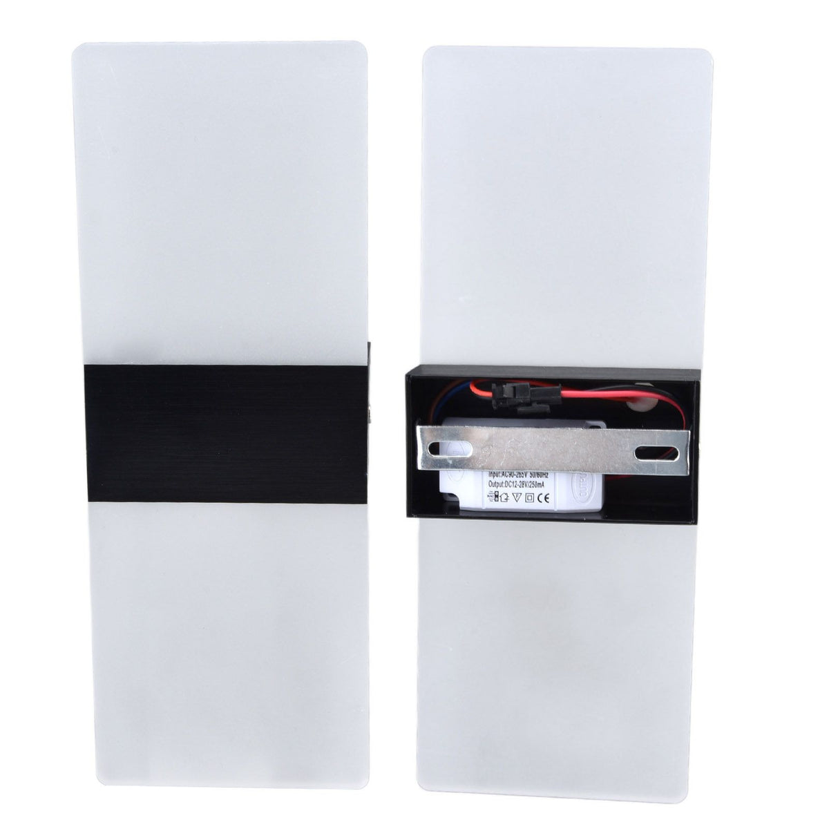 LED Wall Lamp 6W Acrylic Wall Light 360° Luminous High Brightness Preservative Up Down Lights for Bedroom Canteen 90‑265VBlack