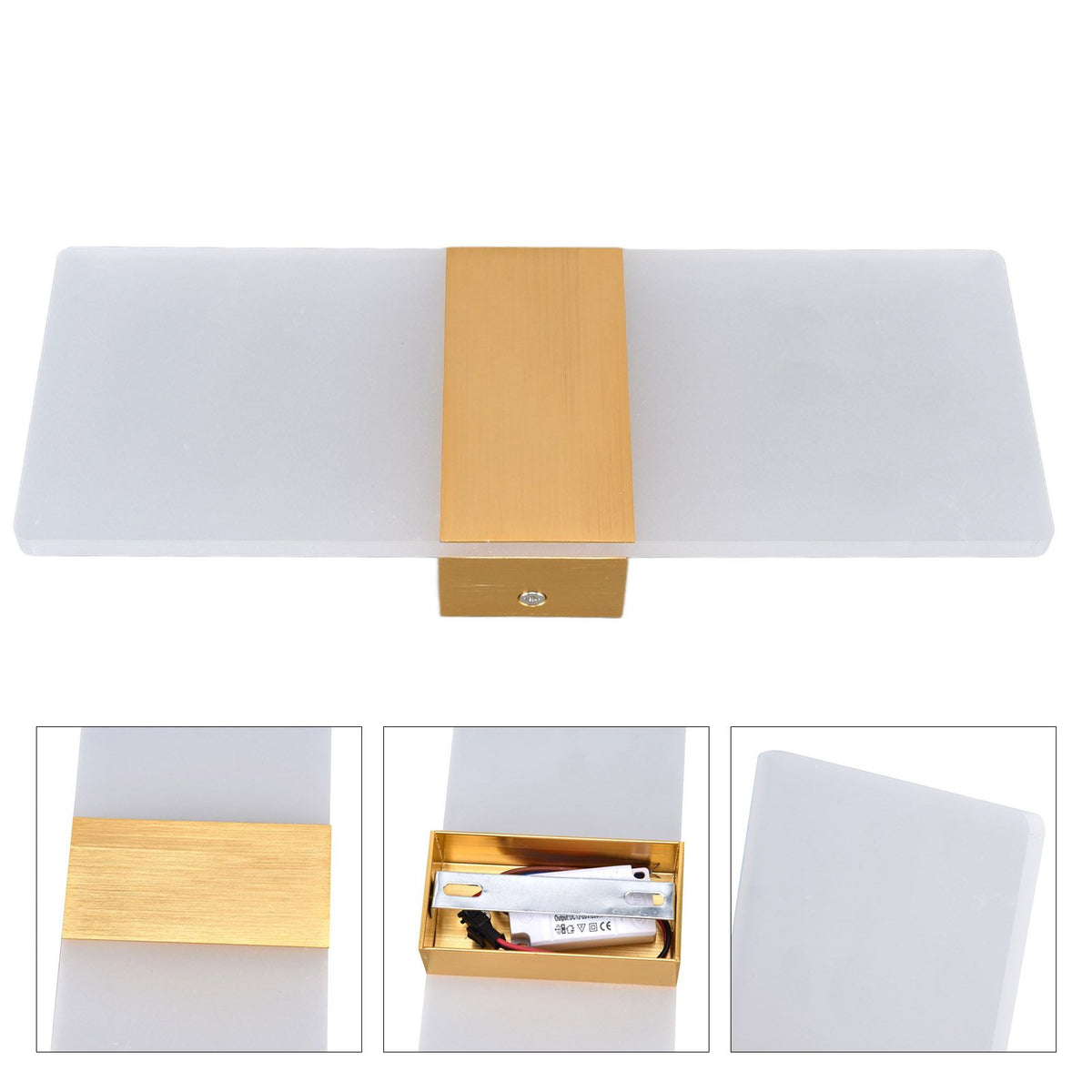 LED Wall Lamp 6W Acrylic Wall Light 360° Luminous High Brightness Preservative Up Down Lights for Bedroom Canteen 90‑265VGold