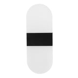 LED Wall Light Acrylic 360° Up Down 6W Warm Modern Wall Lamp for Hallway Bedroom Restaurant 90‑265V Black - Front View