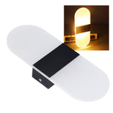 LED Wall Light Acrylic 360° Up Down 6W Warm Modern Wall Lamp for Hallway Bedroom Restaurant 90‑265V Black