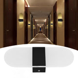 LED Wall Light Acrylic 360° Up Down 6W Warm Modern Wall Lamp for Hallway Bedroom Restaurant 90‑265V Black