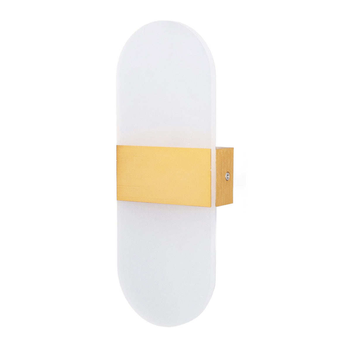 LED Wall Light Acrylic 360° Up Down 6W Warm Modern Wall Lamp for Hallway Bedroom Restaurant 90‑265V Gold