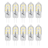10Pcs G4 LED Bulb Brightness Dimming High Color Rendering Transparent Shell Light Bulbs for Landscape Lights DC 12V White Light