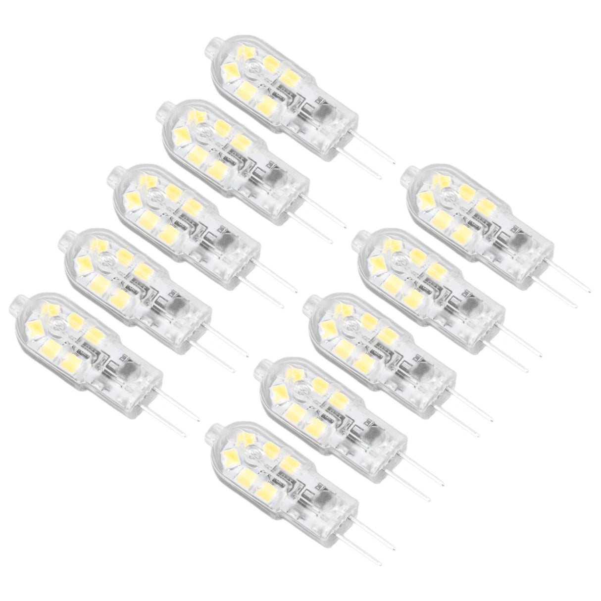 10Pcs G4 LED Bulb Brightness Dimming High Color Rendering Transparent Shell Light Bulbs for Landscape Lights DC 12V White Light