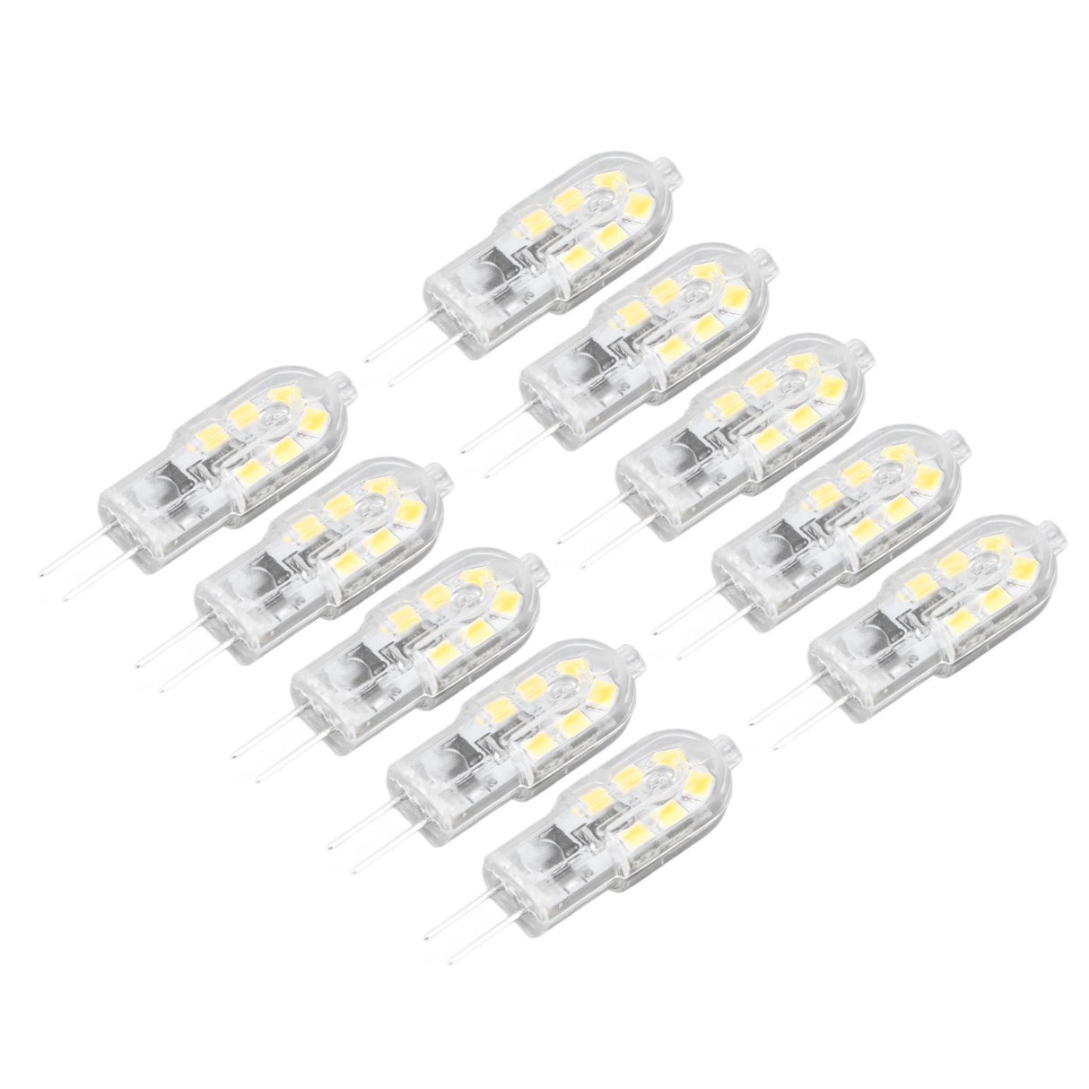 10Pcs G4 LED Bulb Brightness Dimming High Color Rendering Transparent Shell Light Bulbs for Landscape Lights DC 12V White Light
