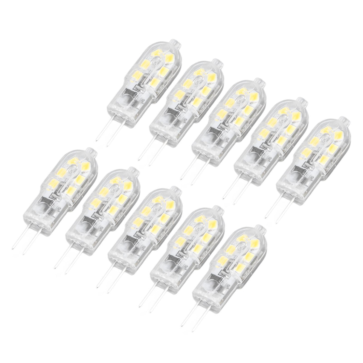 10Pcs G4 LED Bulb Brightness Dimming High Color Rendering Transparent Shell Light Bulbs for Landscape Lights DC 12V White Light