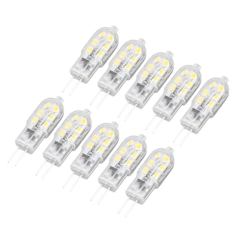10Pcs G4 LED Bulb Brightness Dimming High Color Rendering Transparent Shell Light Bulbs for Landscape Lights DC 12V White Light