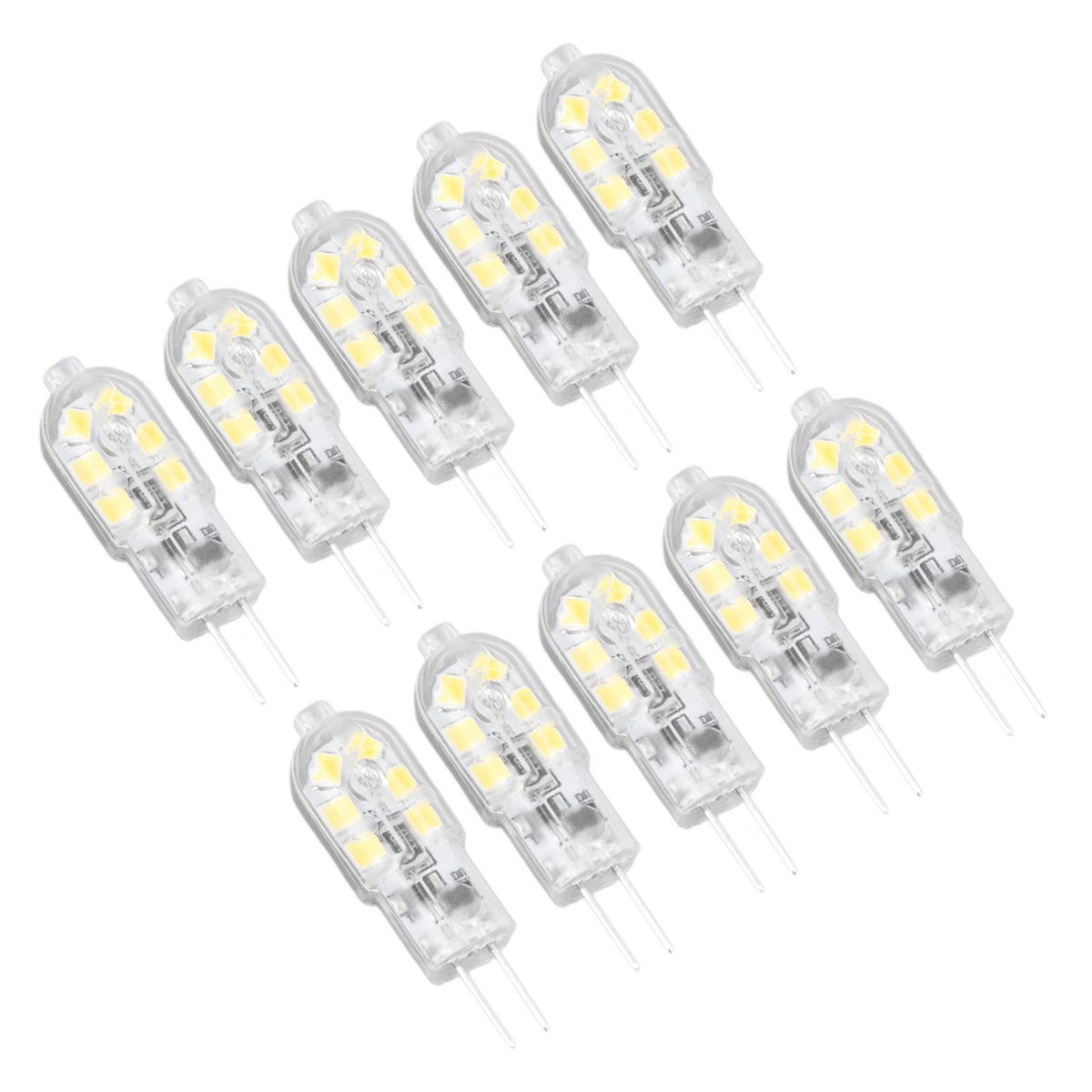 10Pcs G4 LED Bulb Brightness Dimming High Color Rendering Transparent Shell Light Bulbs for Landscape Lights DC 12V White Light
