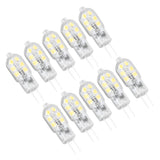 10Pcs G4 LED Bulb Brightness Dimming High Color Rendering Transparent Shell Light Bulbs for Landscape Lights DC 12V White Light