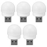 5pcs USB Night Lights Plug In Energy Saving Eye Protection Mini LED Bulb for Bedroom Bathroom Nursery Hallway White Light 5PCS