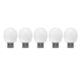 5pcs USB Night Lights Plug In Energy Saving Eye Protection Mini LED Bulb for Bedroom Bathroom Nursery Hallway White Light 5PCS - Close-Up Angle