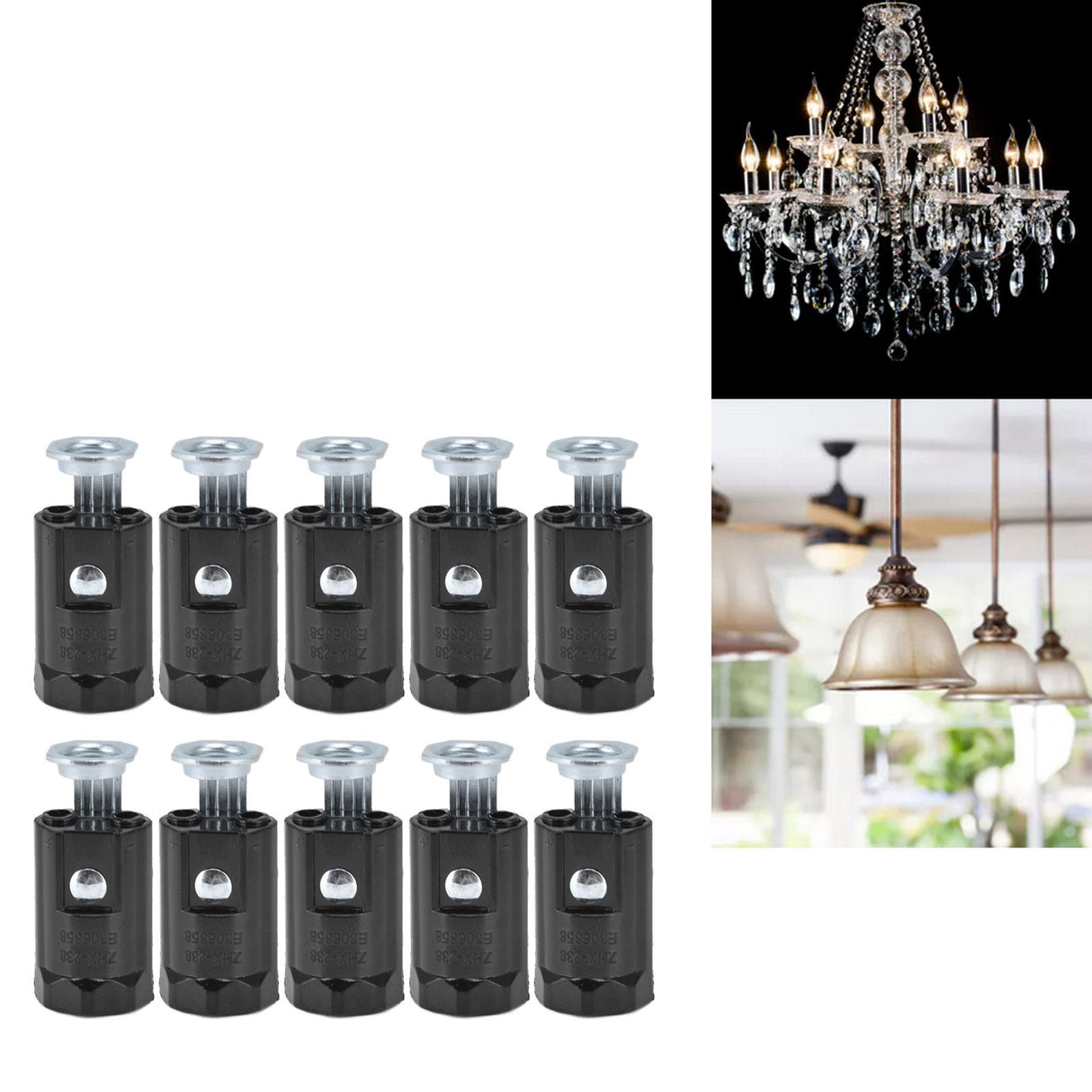 10PCS 125V E12 Lamp Holder E12 Hanging Light Lampholder Lamp Base for Household Office 43mm / 1.7in