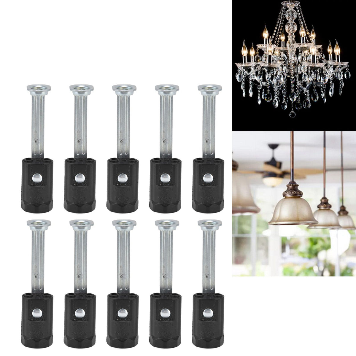 10PCS 125V E12 Lamp Holder E12 Hanging Light Lampholder Lamp Base for Household Office 78mm / 3.1in
