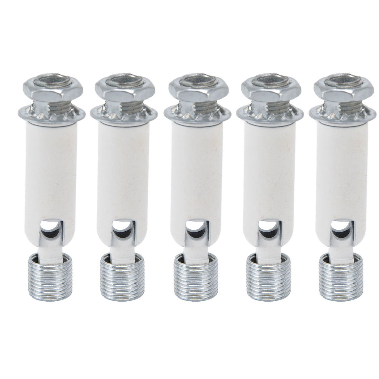5Pcs M10 Sloped Ceiling Adapter for Ceiling Lamp Pendant Light Chandelier Track Suspension Accessories M10 External Gear Steering Joint White