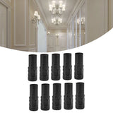 10Pcs E14 Metal Tube for Candle Lamp Holder Lamp Base Lighting Accessories 25x80mm Black - Extra Image
