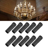 10Pcs E14 Metal Tube for Candle Lamp Holder Lamp Base Lighting Accessories 25x80mm Black