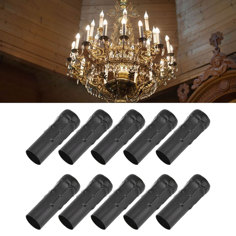 10Pcs E14 Metal Tube for Candle Lamp Holder Lamp Base Lighting Accessories 25x80mm Black