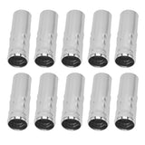 10Pcs E14 Metal Tube for Candle Lamp Holder Lamp Base Lighting Accessories 25x80mm Chrome - Front View