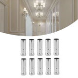 10Pcs E14 Metal Tube for Candle Lamp Holder Lamp Base Lighting Accessories 25x80mm Chrome - Extra Image