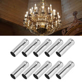 10Pcs E14 Metal Tube for Candle Lamp Holder Lamp Base Lighting Accessories 25x80mm Chrome