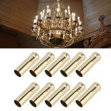 10Pcs E14 Metal Tube for Candle Lamp Holder Lamp Base Lighting Accessories 25x80mm Gold - Extra Image