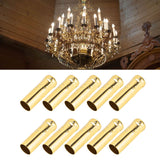10Pcs E14 Metal Tube for Candle Lamp Holder Lamp Base Lighting Accessories 25x80mm Electrophoresis Gold