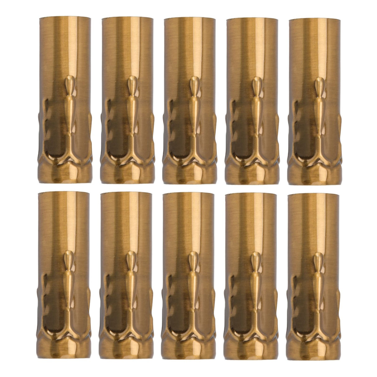 10Pcs E14 Metal Tube for Candle Lamp Holder Lamp Base Lighting Accessories 25x80mm Gold Bronze