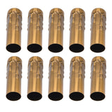 10Pcs E14 Metal Tube for Candle Lamp Holder Lamp Base Lighting Accessories 25x80mm Gold Bronze