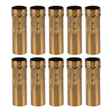 10Pcs E14 Metal Tube for Candle Lamp Holder Lamp Base Lighting Accessories 25x80mm Gold Bronze - Low Angle
