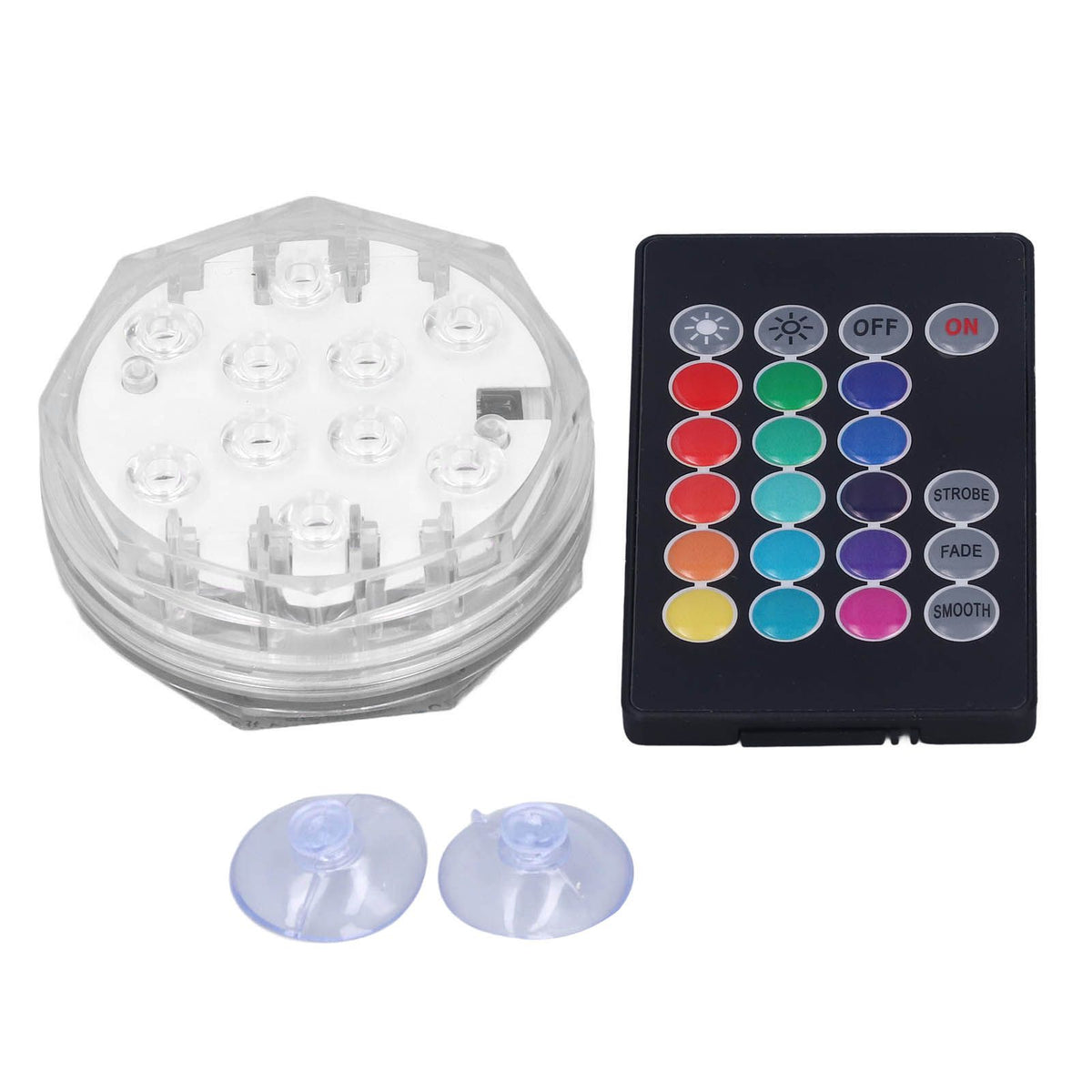 RGB Underwater Spot Light with Remote Control Submersible LED Light IP68 Waterproof for Aquarium Pond