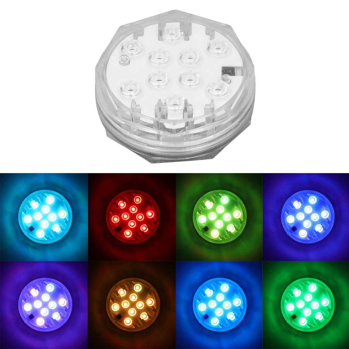 RGB Underwater Spot Light with Remote Control Submersible LED Light IP68 Waterproof for Aquarium Pond