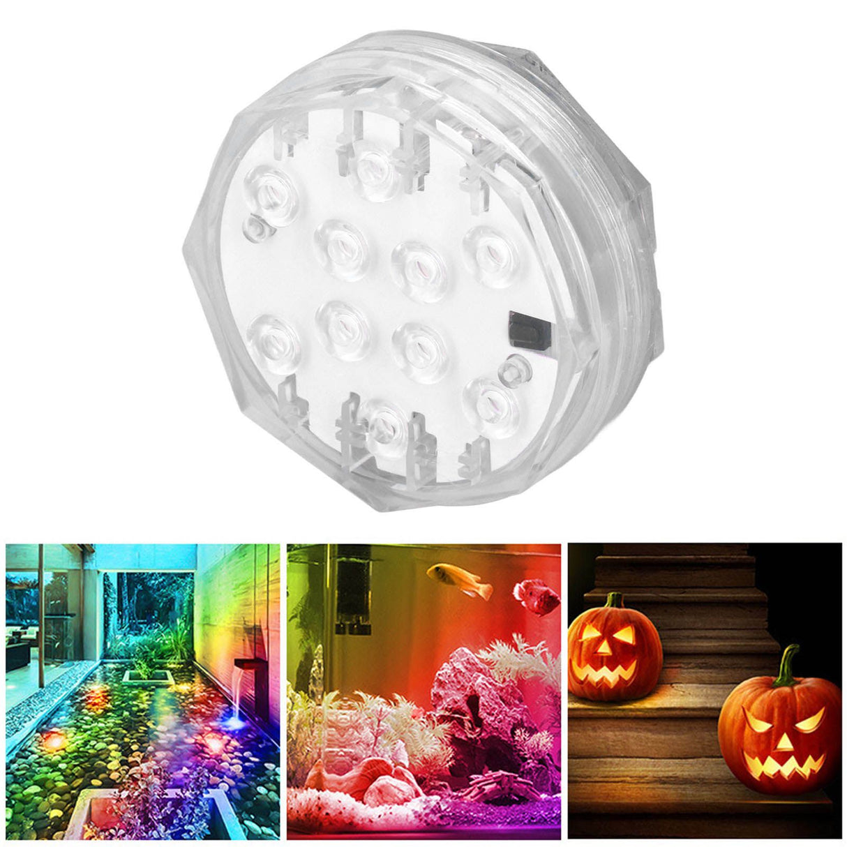 RGB Underwater Spot Light with Remote Control Submersible LED Light IP68 Waterproof for Aquarium Pond