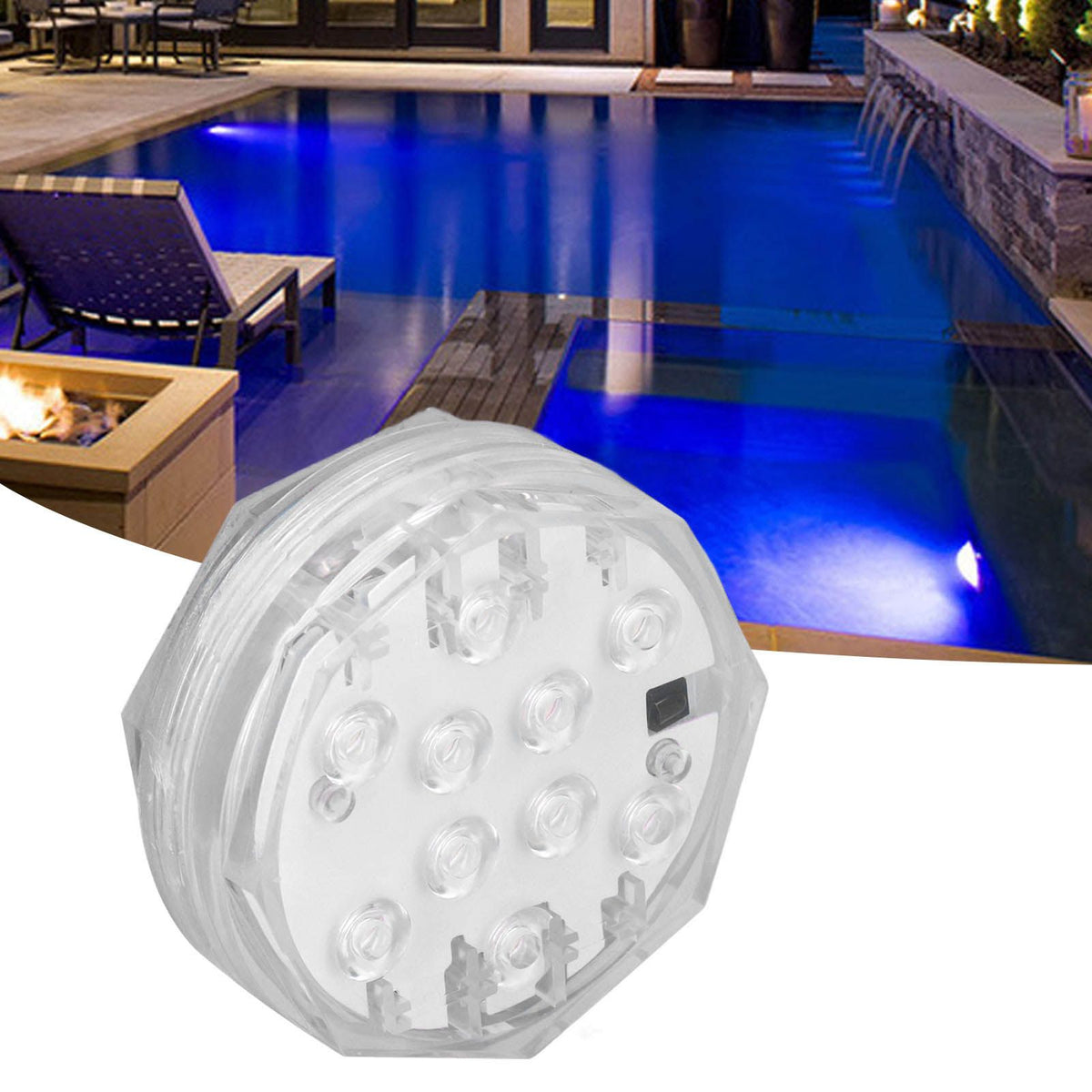 RGB Underwater Spot Light with Remote Control Submersible LED Light IP68 Waterproof for Aquarium Pond