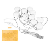 LED Mirror Light 5 Level Brightness Adjustment Touch Switch 10 Bulbs White Light Mirror Lamp with Retractable Cable