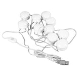 LED Mirror Light 5 Level Brightness Adjustment Touch Switch 10 Bulbs White Light Mirror Lamp with Retractable Cable