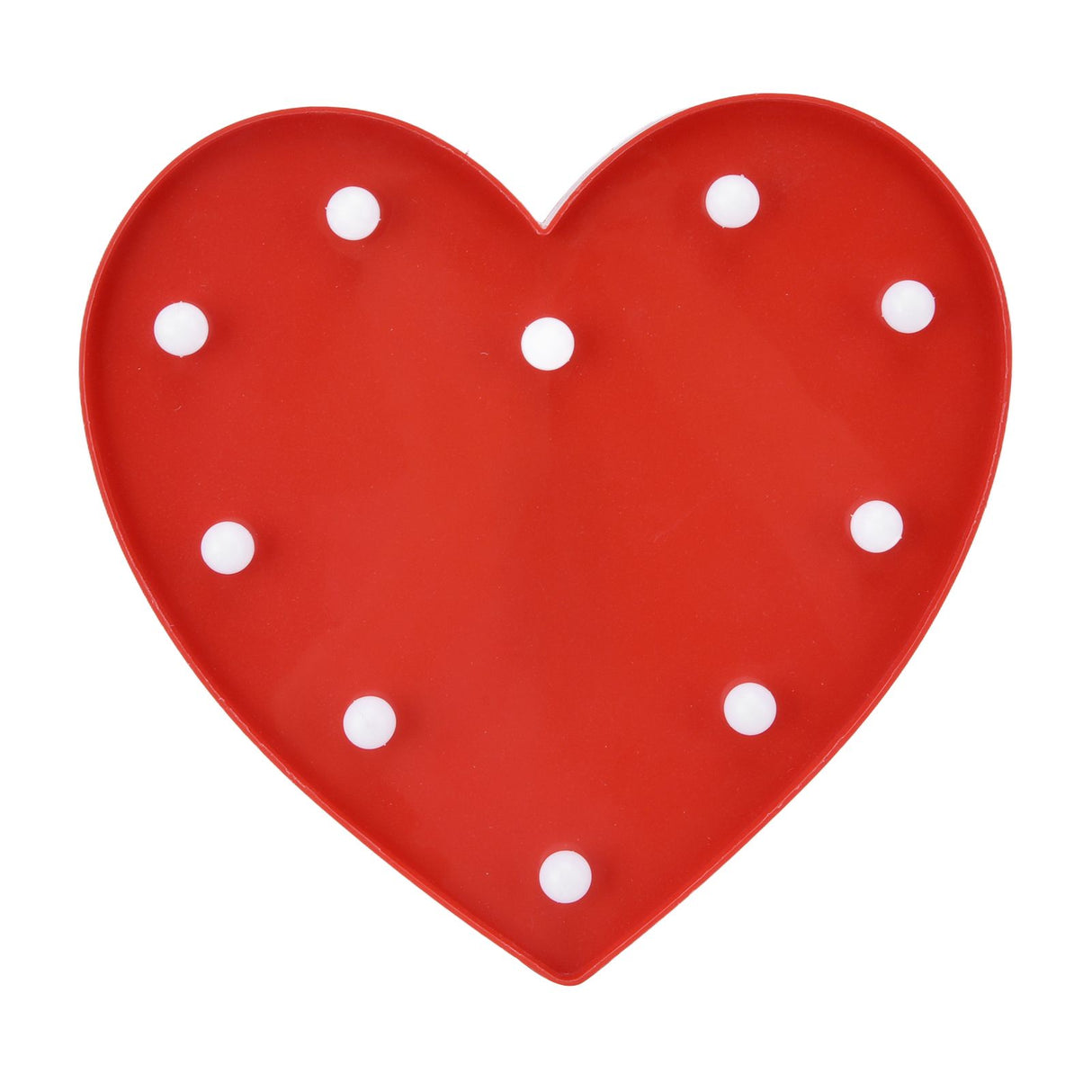 Heart Shaped Night Light 10 LEDs Cute Battery Powered Warm Light Kids LED Love Shaped Lamp with Hook Hole for Kid's Room Red