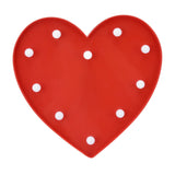 Heart Shaped Night Light 10 LEDs Cute Battery Powered Warm Light Kids LED Love Shaped Lamp with Hook Hole for Kid's Room Red