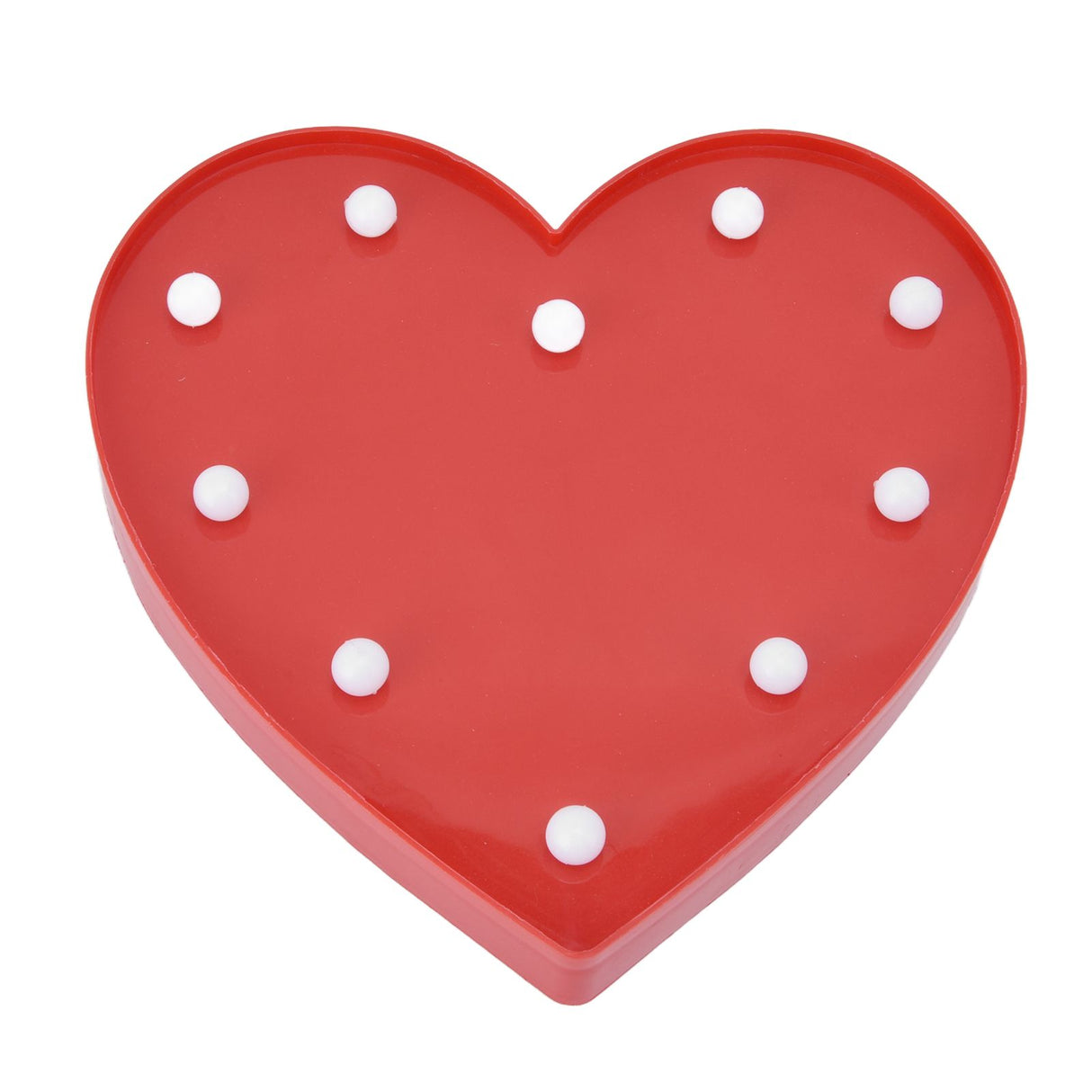 Heart Shaped Night Light 10 LEDs Cute Battery Powered Warm Light Kids LED Love Shaped Lamp with Hook Hole for Kid's Room Red