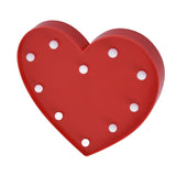 Heart Shaped Night Light 10 LEDs Cute Battery Powered Warm Light Kids LED Love Shaped Lamp with Hook Hole for Kid's Room Red