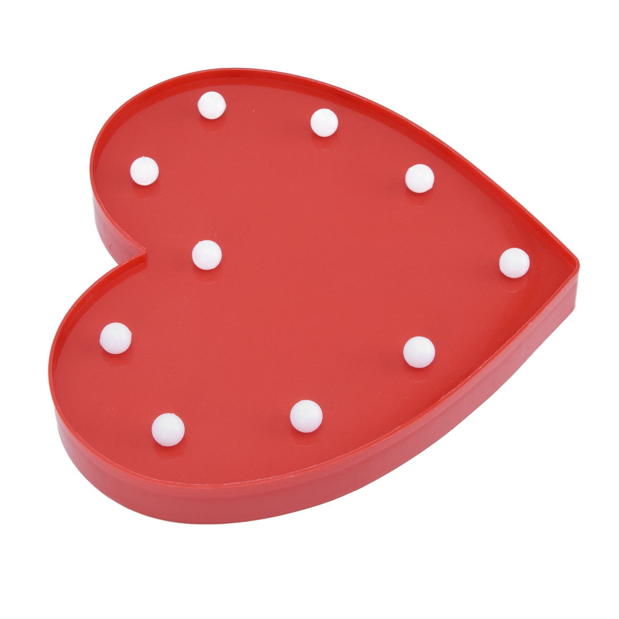 Heart Shaped Night Light 10 LEDs Cute Battery Powered Warm Light Kids LED Love Shaped Lamp with Hook Hole for Kid's Room Red