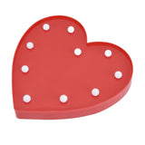 Heart Shaped Night Light 10 LEDs Cute Battery Powered Warm Light Kids LED Love Shaped Lamp with Hook Hole for Kid's Room Red