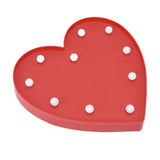 Heart Shaped Night Light 10 LEDs Cute Battery Powered Warm Light Kids LED Love Shaped Lamp with Hook Hole for Kid's Room Red