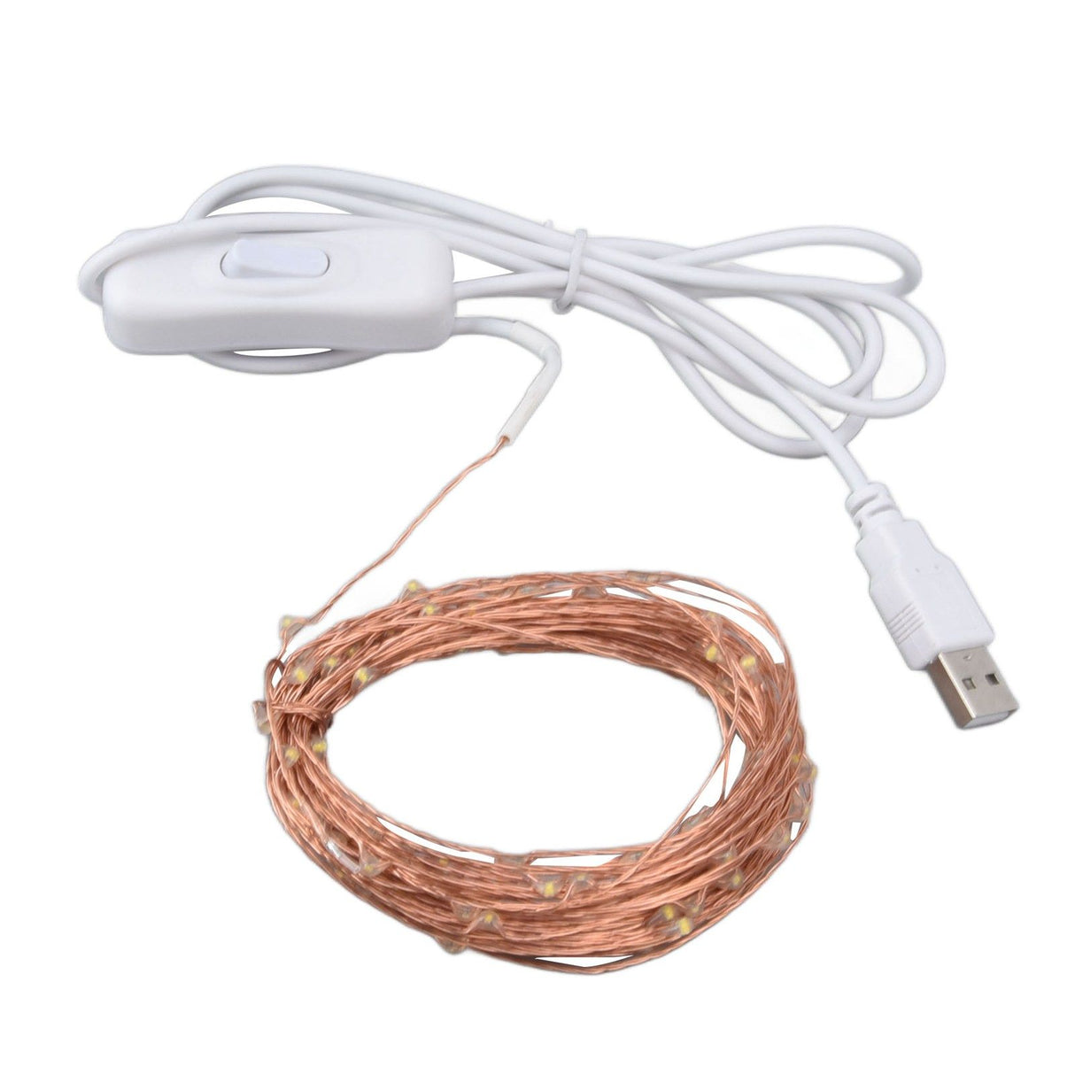 USB Copper Wire String Lights DIY 100 LEDs 10m/32.8ft Energy Saving Safe Warm Light LED Light String for Outdoor