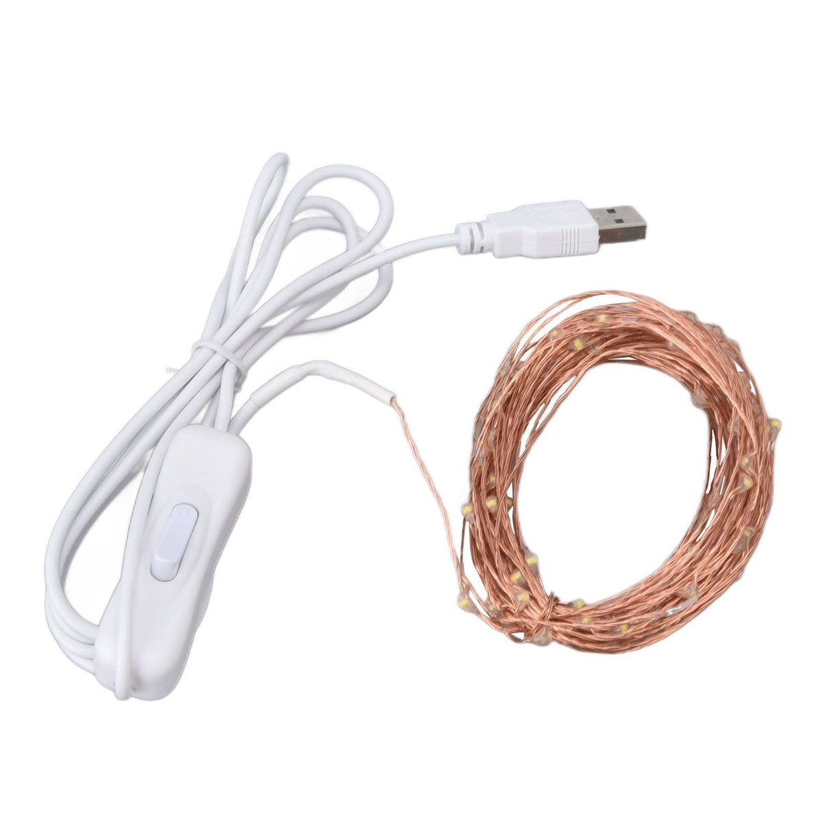 USB Copper Wire String Lights DIY 100 LEDs 10m/32.8ft Energy Saving Safe Warm Light LED Light String for Outdoor